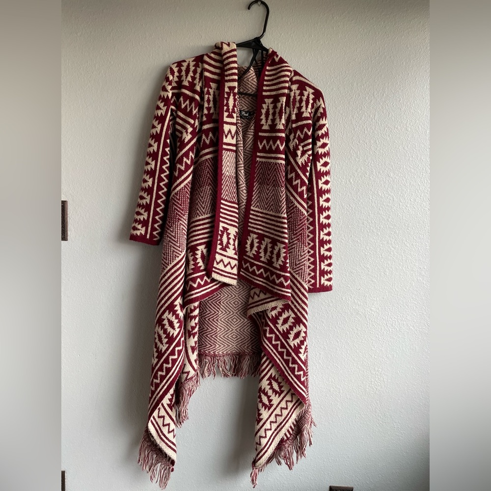 Southwest print cardigan, Aztec sweater